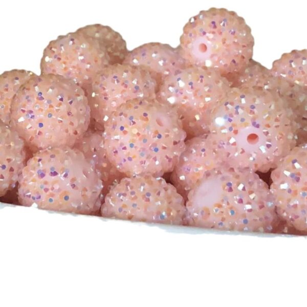 Wholesale 20MM Resin Diamond Ball, Spring Color Light Pink AB Color Diamond Ball