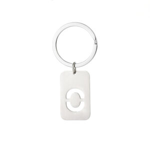 Military card hollow-out letter keychain-O