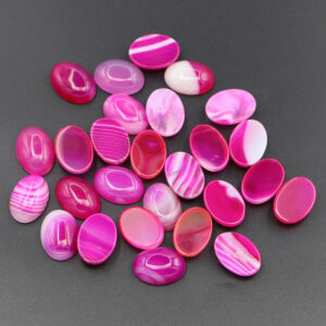 Rose striped agate / 13*18MM oval ring surface