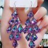 Wholesale Purple Crystal Red Crystal Pendant Hypoallergenic Earrings