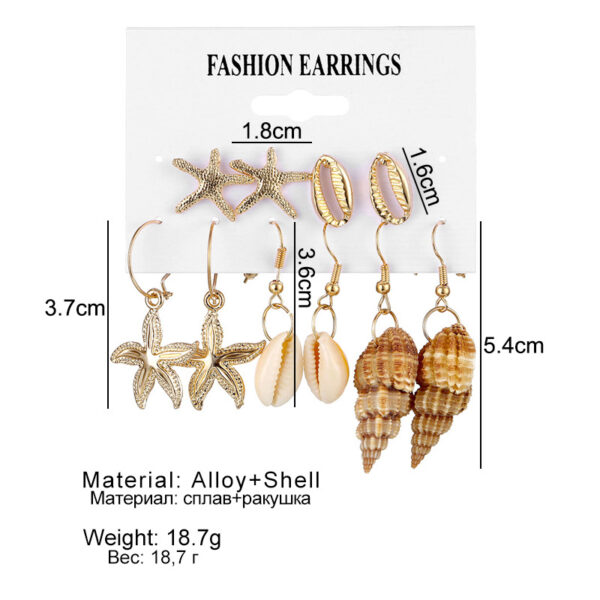 Wholesale Fashion Gold and Silver Natural Shell Scallop Earring Set