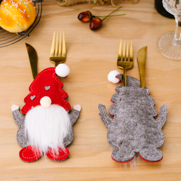 Wholesale New Faceless Old Man Fabric Knife and Fork Cutlery Set for Christmas Decoration