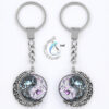 Wholesale Butterfly Yin Yang Tai Chi Rotable Metal Keychain