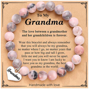 Grandma card + pink zebra love bracelet