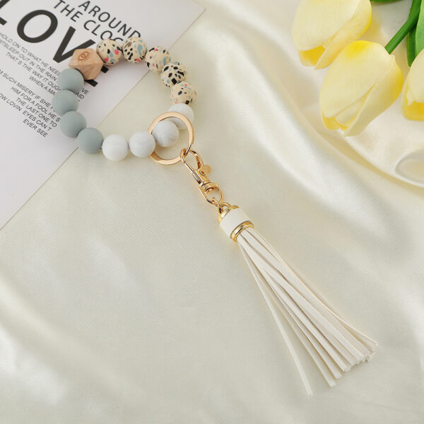Wholesale Silicone Beaded Wrist Keychain