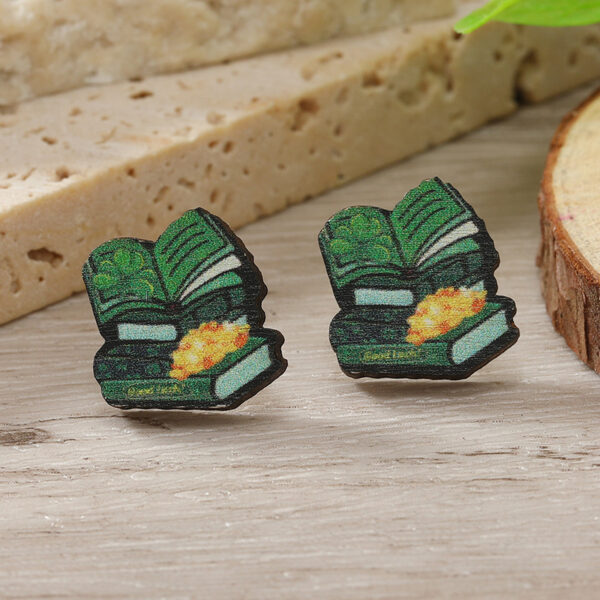 Wholesale Patrick's Day Four Leaf Clover Cartoon Wooden Earrings