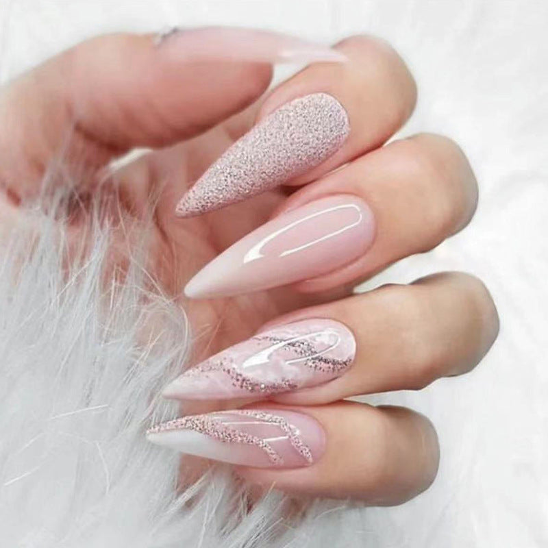 Wholesale Long Smudge Glitter Nail Stickers