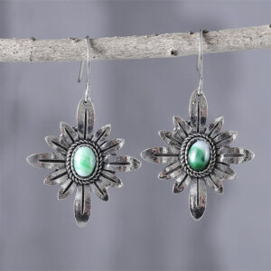 Wholesale Fashion Bohemian Style Turquoise Daisy Flower Earrings