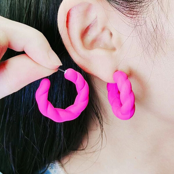 Wholesale Candy Color Twist Wreath Spray Painted Acrylic Earrings