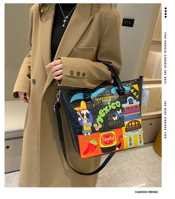 O1CN01WooIgB1QUt2GogUUA_2214274131980-0-cib Wholesale PU Mexican Theme Embroidery Large Capacity Casual Shoulder Bag