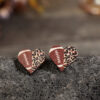 Wholesale Valentine's Day Wooden Heart Shape Leopard Print Stud Earrings