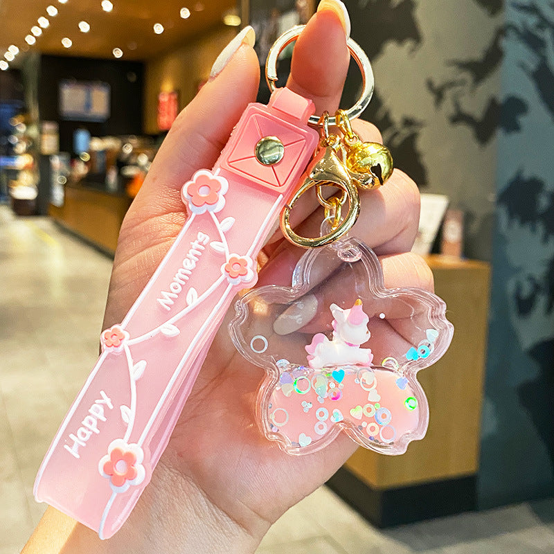 Wholesale Acrylic Quicksand Unicorn Keychain