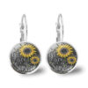 Wholesale Sunflower Time Gem Alloy Earrings