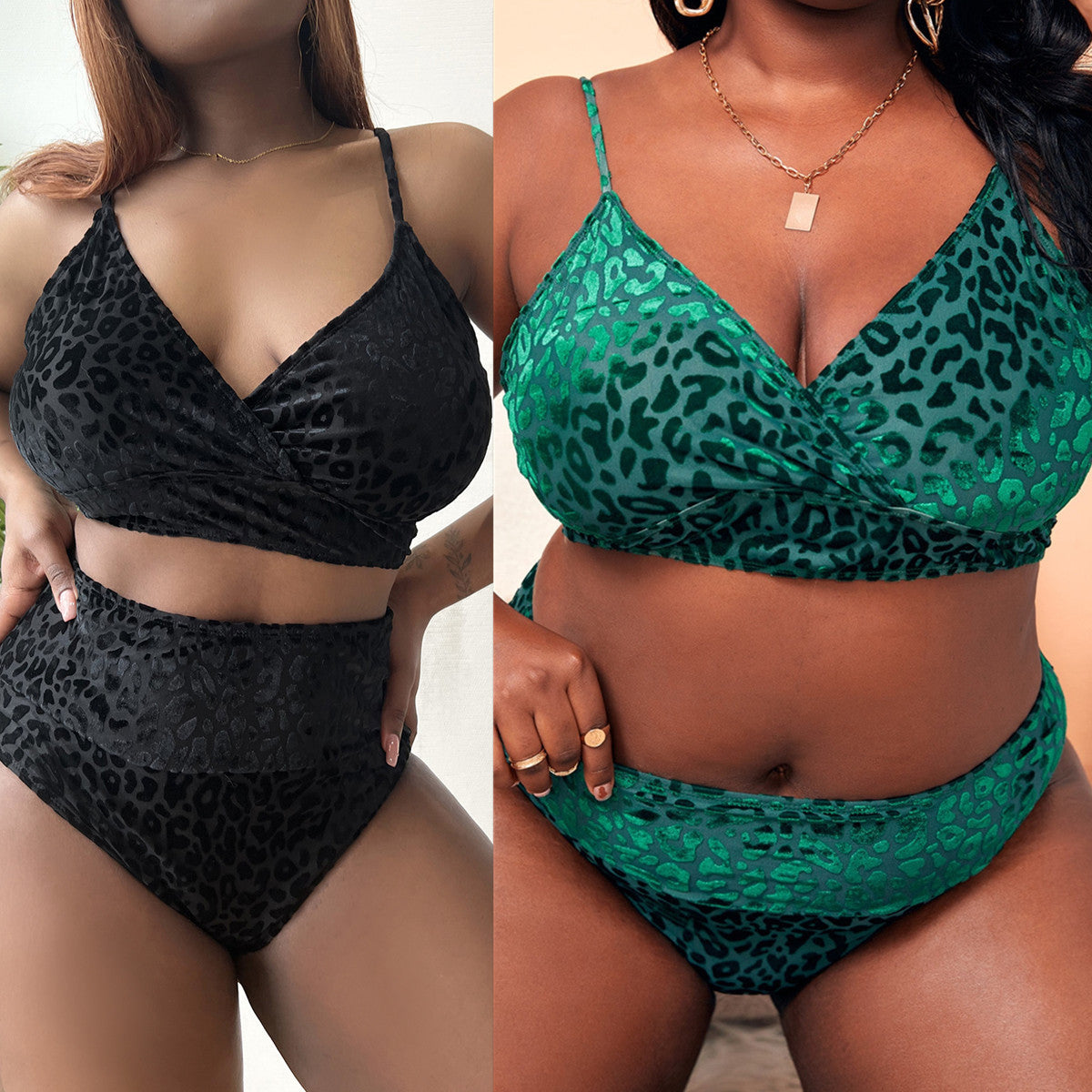 Wholesale Plus Size Leopard Print lyester Swimwear
