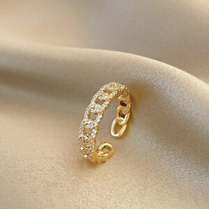 Wholesale Niche Design Geometric Twisted Zirconium Ring
