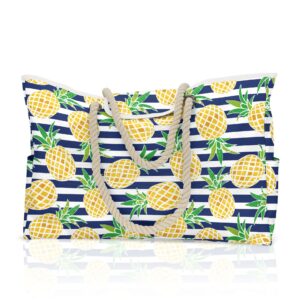 Beach bag-striped pineapple / Medium
