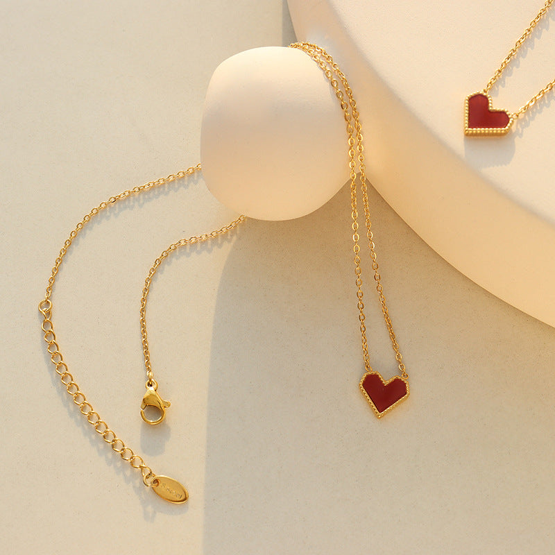 Wholesale Gold Plated Love Titanium Steel Clavicle Chain Necklace