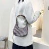 Wholesale Pu Checkerboard Baguette Underarm Bag