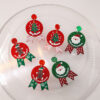 Wholesale Christmas Snowman Gingerbread Acrylic Santa Claus Christmas Tree Cartoon Earrings