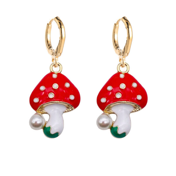 O1CN01WxJjHl2CFrabuLKhw_2207539588445-0-cib Wholesale Easter Red Mushroom Alloy Earrings