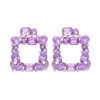 Wholesale Square Colored Diamonds Geometric Alloy Diamond Earrings