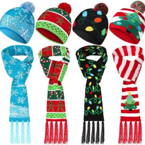 Wholesale Acrylic LED Illuminated Christmas Hat Scarf Set