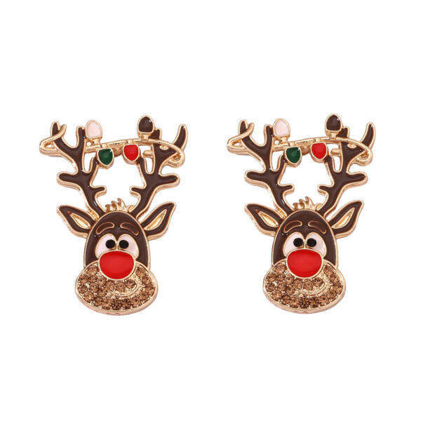 Wholesale Cartoon Christmas Elk Zinc Alloy Earrings