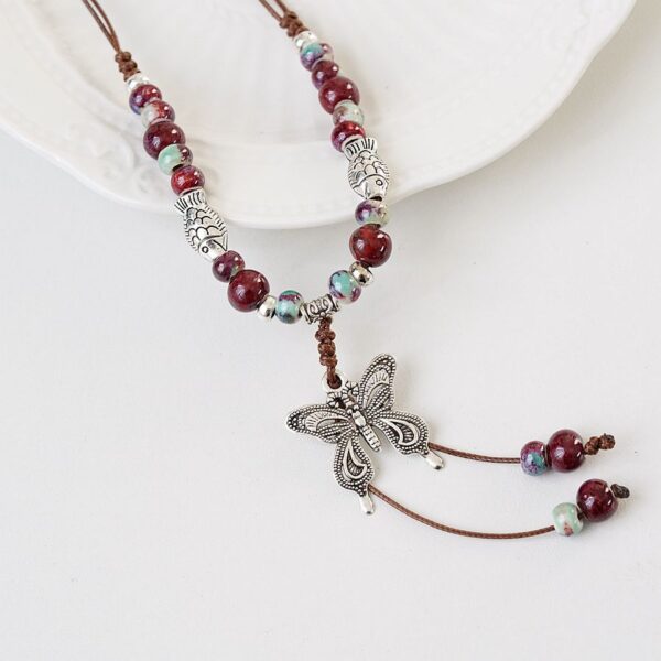 O1CN01X1dH9h1iNhryFUqCy_2156504401-0-cib Wholesale Jewelry Butterfly Long Ceramic Beads Necklace