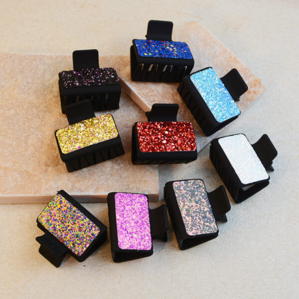 Wholesale Gretel Sequin PU Leather Hair Clip Shark Clip