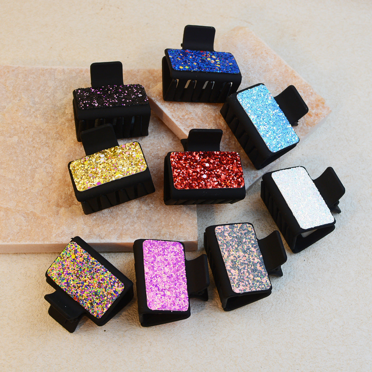 Wholesale Gretel Sequin PU Leather Hair Clip Shark Clip