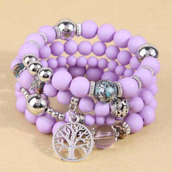 O1CN01X3EAsz24CBVnpz2ZQ_2149317354-0-cib Wholesale Alloy Tree of Life Pendant Frosted Bead Multilayer Bracelet