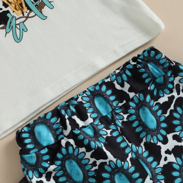 Wholesale Cotton Children's Tassel Flared Pants Suit