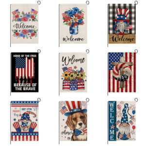 O1CN01X4IxAE2MRRm1KQZJt__3980069824-0-cib Wholesale Double Sided Garden Flag American Independence Day Linen Print Outdoor Courtyard Decoration Small Flag