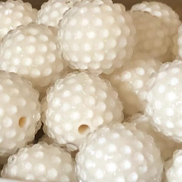 Wholesale 20MM Resin Off-white Transparent Diamond Ball Beads
