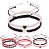 Wholesale Valentine's Day Adjustable Heart Braided Color Rope Bracelet