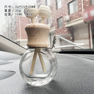 High waist air outlet-double hole; Flat round 10ML; Glass wood