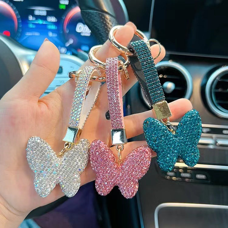 Wholesale Diamond Inlaid Butterfly Keychains
