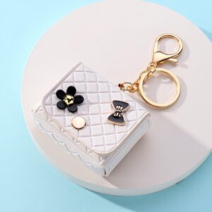 White / Chanel style bag keychain
