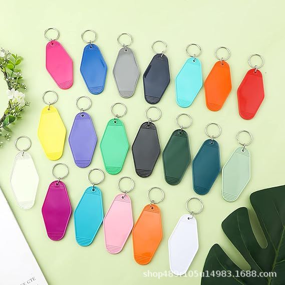 Wholesale Plastic Luggage Tag Retro Motel Number Tag Diamond Hotel Room Card Keychain