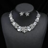 Wholesale Vintage Rhinestone Alloy Long Necklace Earring Set