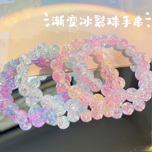 Wholesale Gradient Ice Crack Beads Beading Glass Bracelet