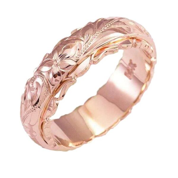 Wholesale Carved Rose Flower Metal Rings