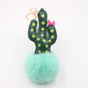Mint Green / Cactus gold keychain