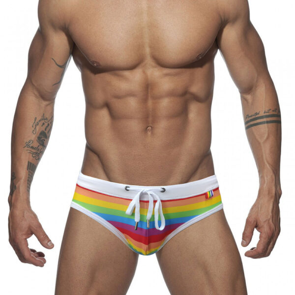 O1CN01XEbJAW1s7LxL2dJuk_985485719-0-cib Wholesale Men's Rainbow Stripe Swimwear Briefs
