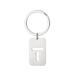 Military card hollow-out letter keychain-T