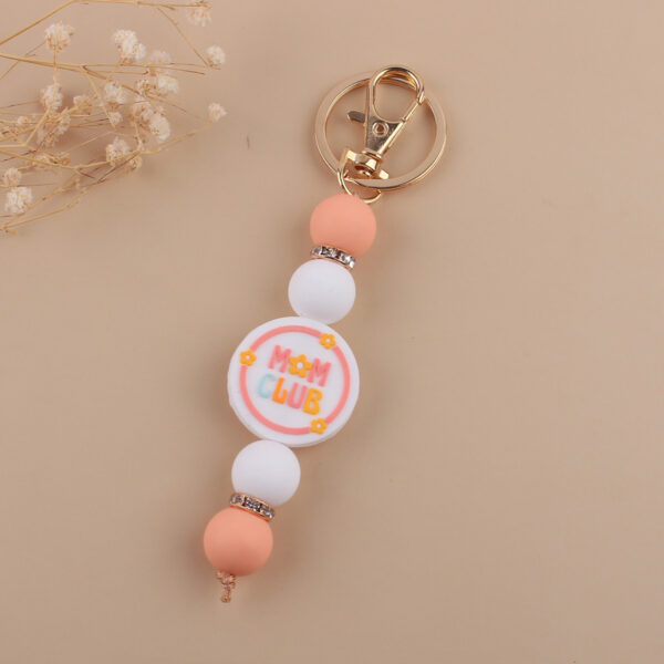 Wholesale Cartoon Silicone MAMA Handmade Beaded Keychains