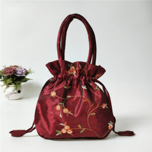 NEW Burgundy Embroidered Bag