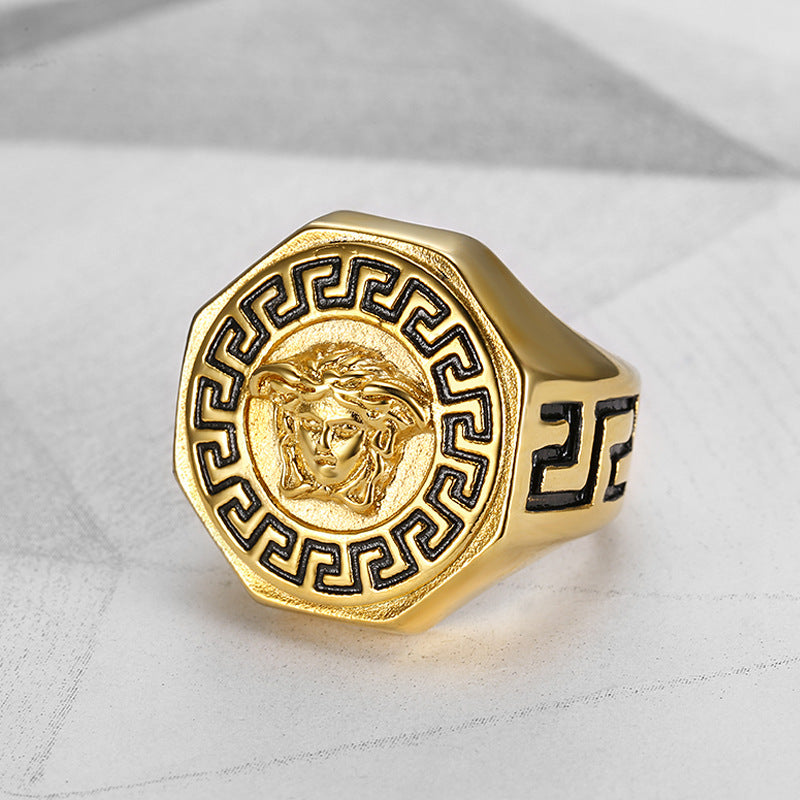 Wholesale Ancient Greek Vintage Titanium Men's Rings