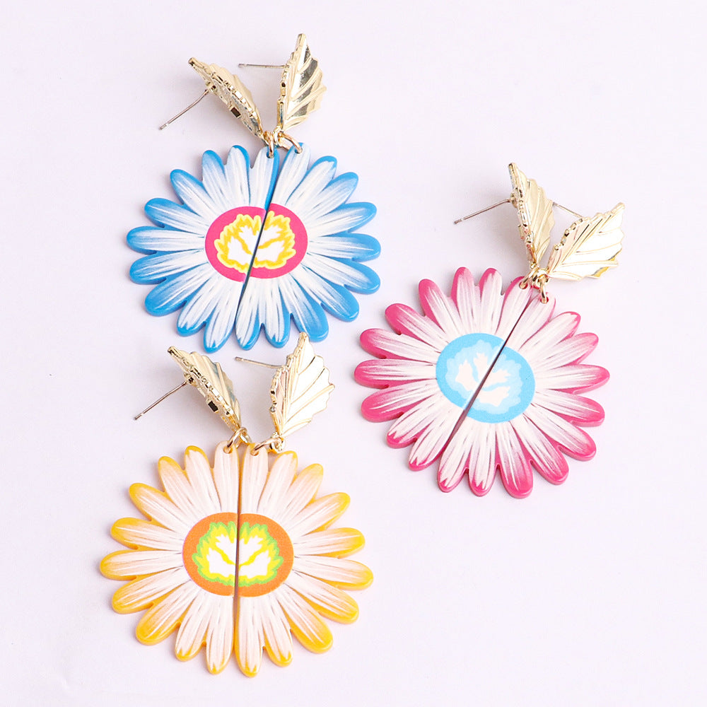 Wholesale Small Chrysanthemum Acrylic Earrings