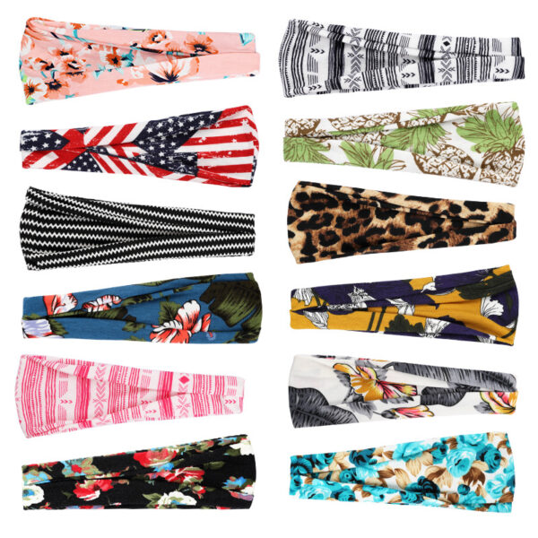 Wholesale Yoga Broadside Printed Fabric Headband